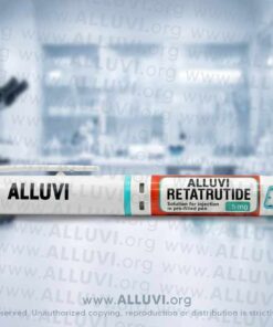 Retatrutide 20mg UK pen held in hand Alluvi Healthcare portable reta pen