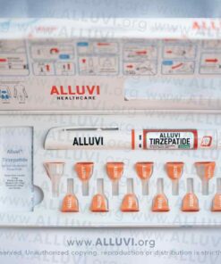 Alluvi tirzepatide pen close up UK Alluvi Healthcare weight loss peptide